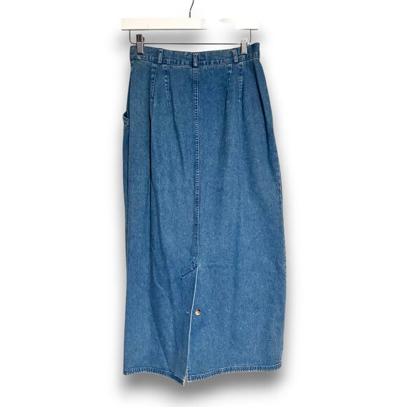 Vintage Charter Club Denim Maxi Skirt Size 10 Made in British Hong Kong - Picture 4 of 8